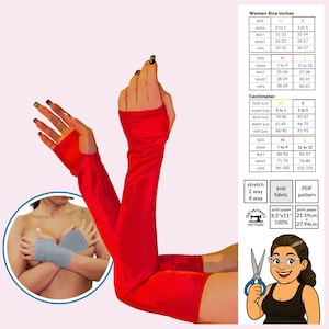 Patrón de costura de guantes sin dedos en PDF / Guantes largos o cortos