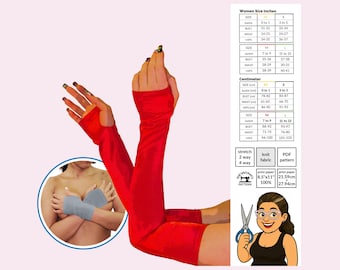 Fingerless Gloves Sewing Pattern PDF | Long or Short Length Gloves