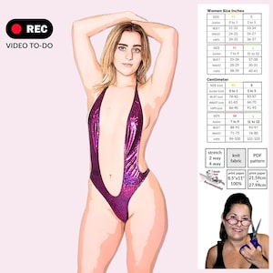 90s High Waist Bodysuit Sewing Pattern, Rave Costume DIY (PDF Pattern)