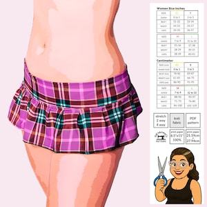 School Girl Mini Pleated Skirt Sewing Pattern PDF XS–L