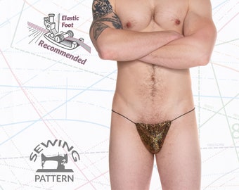 Manly Exotic Cord Thong PDF Sewing Pattern ~ Be the designer by sewing this Exotic Men's Cord Thong sewing pattern in your fabric choice