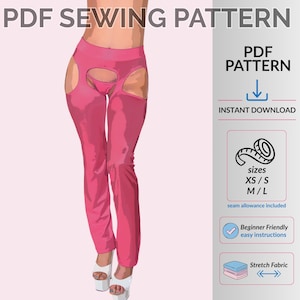 Gerades Bein Chaps Schnittmuster PDF, Cutout Hose, Ravewear DIY