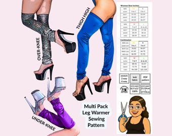 Multi Pack Leg Warmer Sewing Pattern (PDF Download)