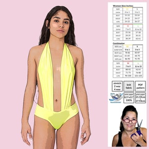 Plunging Romper Sewing Pattern: Micro Mini Bodysuit (PDF Pattern)