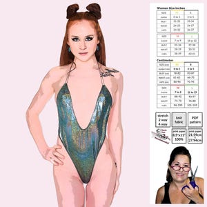 Wrap Bodysuit Sewing Pattern PDF – Thong Back, Rave, Cosplay