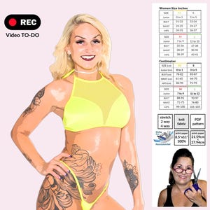 Mesh Insert Halter Top PDF Sewing Pattern – Tie-Back Festival Wear