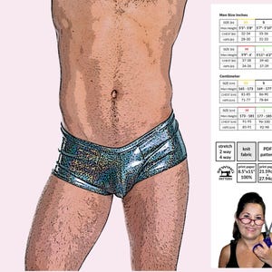 Men&#39;s Pouch Booty Shorts Sewing Pattern ~ Assembly Tutorial link shows you how to make my Man Pouch Booty Shorts PDF Sewing Pattern