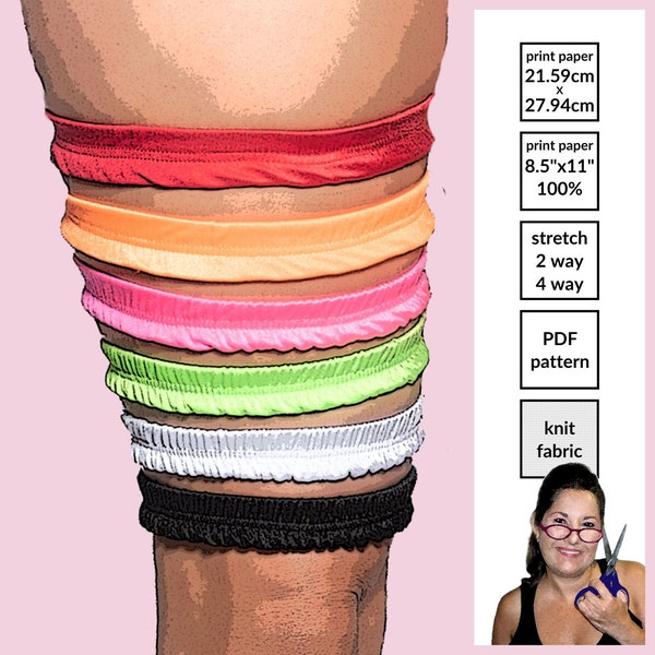 Leg Garter Sewing Pattern ~ Sew your own wider leg garter for an exotic dancer must have to hlod money ~ Men use the garter to define muscle