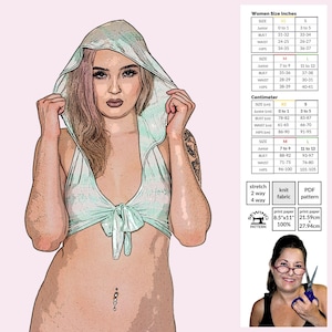 Hoodie Tie Front Top Sewing Pattern: Rave, Cosplay (PDF Pattern)