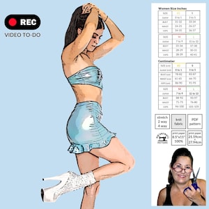 Patron de couture pour mini jupe à volants : taille haute (Patron PDF)