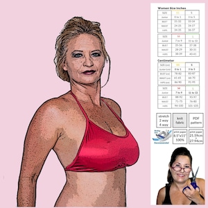 Sporty Tie Back Halter Top Sewing Pattern: Sporty PDF (2/4 Way Stretch)