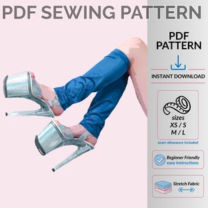 Under the Knee Leg Warmer Sewing Pattern PDF for Stretch Fabrics