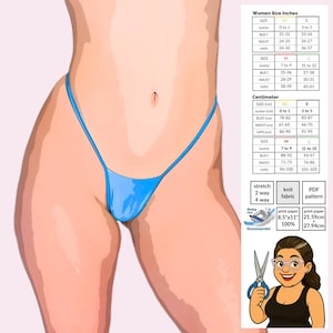 G-String Thong Sewing Pattern Micro Back PDF for Stretch Fabric