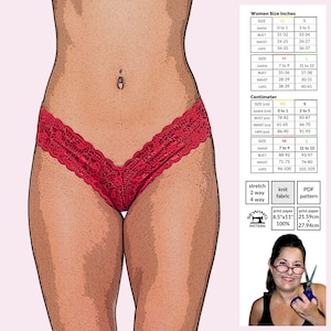 Lace V-Thong Sewing Pattern: Super Low Rise (PDF Pattern)