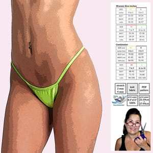 Wide Front Thong PDF Stripper Sewing Pattern - You Tube video tutorial for step by step instructions. Make and sell your own stripper thongs