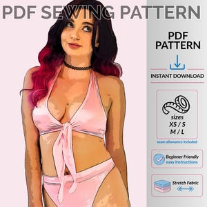 Molde em PDF para costurar top cropped com amarração frontal | Top cropped para festivais (faça você mesmo)