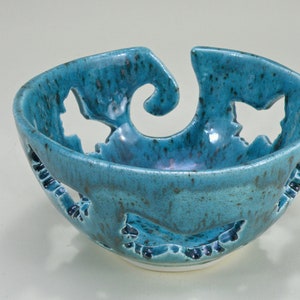 Butterfly Pottery Yarn Bowl Knitting Bowl Crochet Bowl Lead free Glaze handmade in cornwall