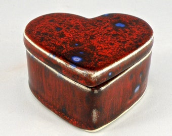 Heart shaped Trinket box , jewellery box , ceramic box