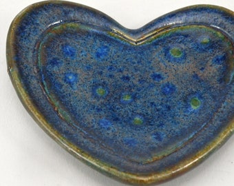 Tea Bag Holder Spoon rest Stoneware foodsafe & lead free glaze Heart shaped Ring Dish