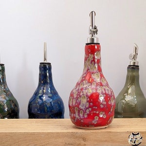 Ceramic Oil dispenser handmade large oil bottle UK made oil bottle ceramic vinegar dispenser dishwasher safe gift for new home made in UK