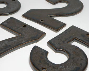 Ceramic house Address Number House Numbers,Stoneware House Tiles, door numbers handmade in cornwall UK