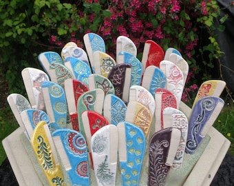 BLANK plant markers Vegetable patch MEDIUM SIZE markers Stoneware no name herb marker Herb and veggie Labels  made in Cornwall Domspottery