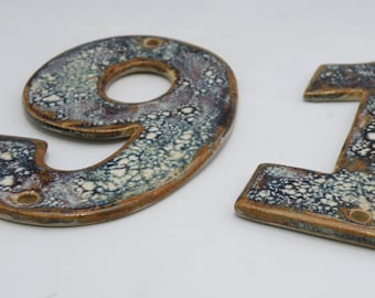 LARGE House Numbers Stoneware House Tiles door numbers Ceramic house Address Number Made to order