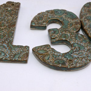 LARGE House Numbers 8 inches Stoneware House Tiles door numbers Ceramic house Address Number Made to order