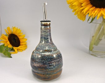 Handmade Ceramic Oil Dispenser: Stoneware Olive Oil Bottle, UK Made