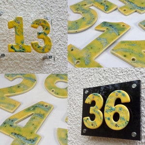 Outdoor House Numbers Ceramic house number new home gift Contemporary Floating House Numbers Stoneware House Tiles Address Number UK MADE