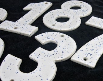 8 inches Large House numbers UK made Stoneware LARGE Tiles door Number Ceramic house Address Number handmade in Cornwall