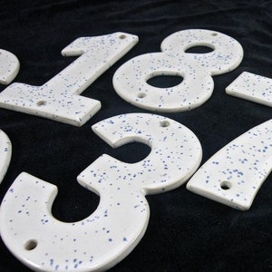 8 inches Large House numbers UK made Stoneware LARGE Tiles door Number Ceramic house Address Number handmade in Cornwall