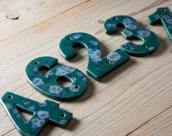 Handmade Ceramic House Number: Frost Proof UK Stoneware Door Plaque
