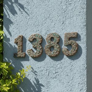 Large Ceramic House Numbers, 8-Inch Stoneware Address Tiles, Weatherproof Glazed Digits image 2
