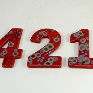 UK handmade House Numbers  House Tiles Ceramic house weatherproof house Number outdoor numbers handmade hand glazed made in Cornwall