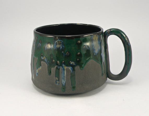 huge mug 28 oz mug Black Porcelain tea mug beer mug food safe lead free Glaze UK made