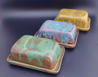 Ceramic Butter Dish choose your colour butter dish with Lid handmade in Cornwall UK