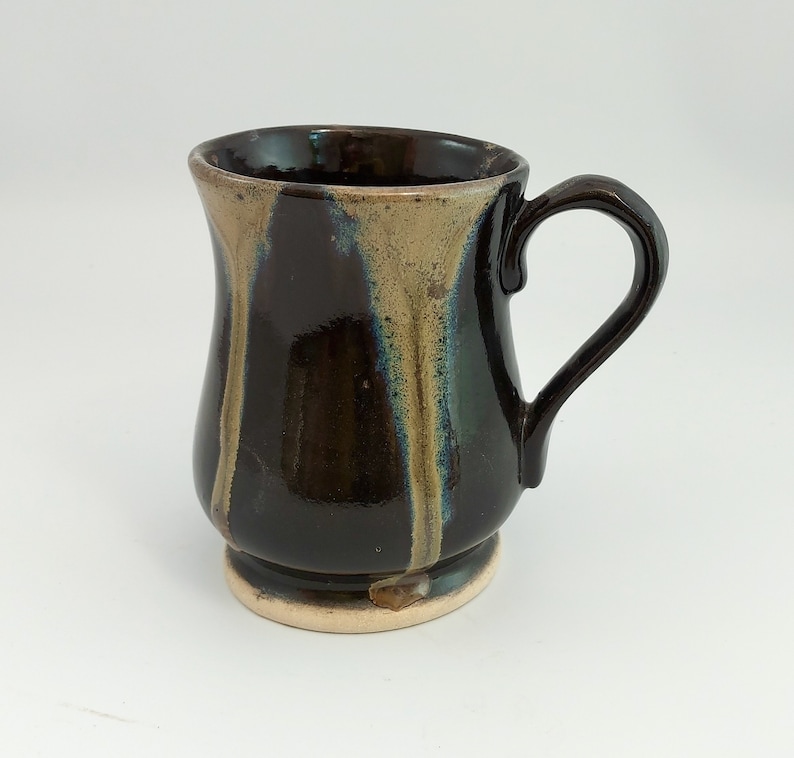 Porcelain Tankard 17 oz beer mug tea mug handemade in cornwall UK coffe mug medival mug dishwasher safe microwave safe black dripping