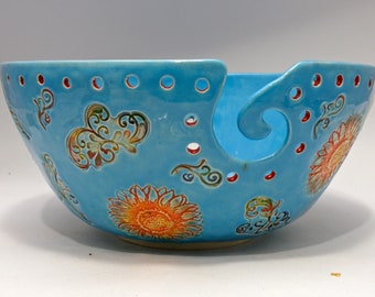 Extra Large Stoneware Yarn Bowl: Knitting Crochet Bowl