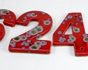 8 inches  House Tiles door numbers Stoneware  LARGE House Number Ceramic house Address Number Made to order