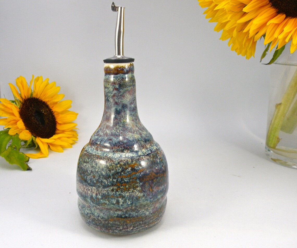 Ceramic Oil Bottle Oil Dispenser Olive Oil Bottle Vinegar Etsy UK