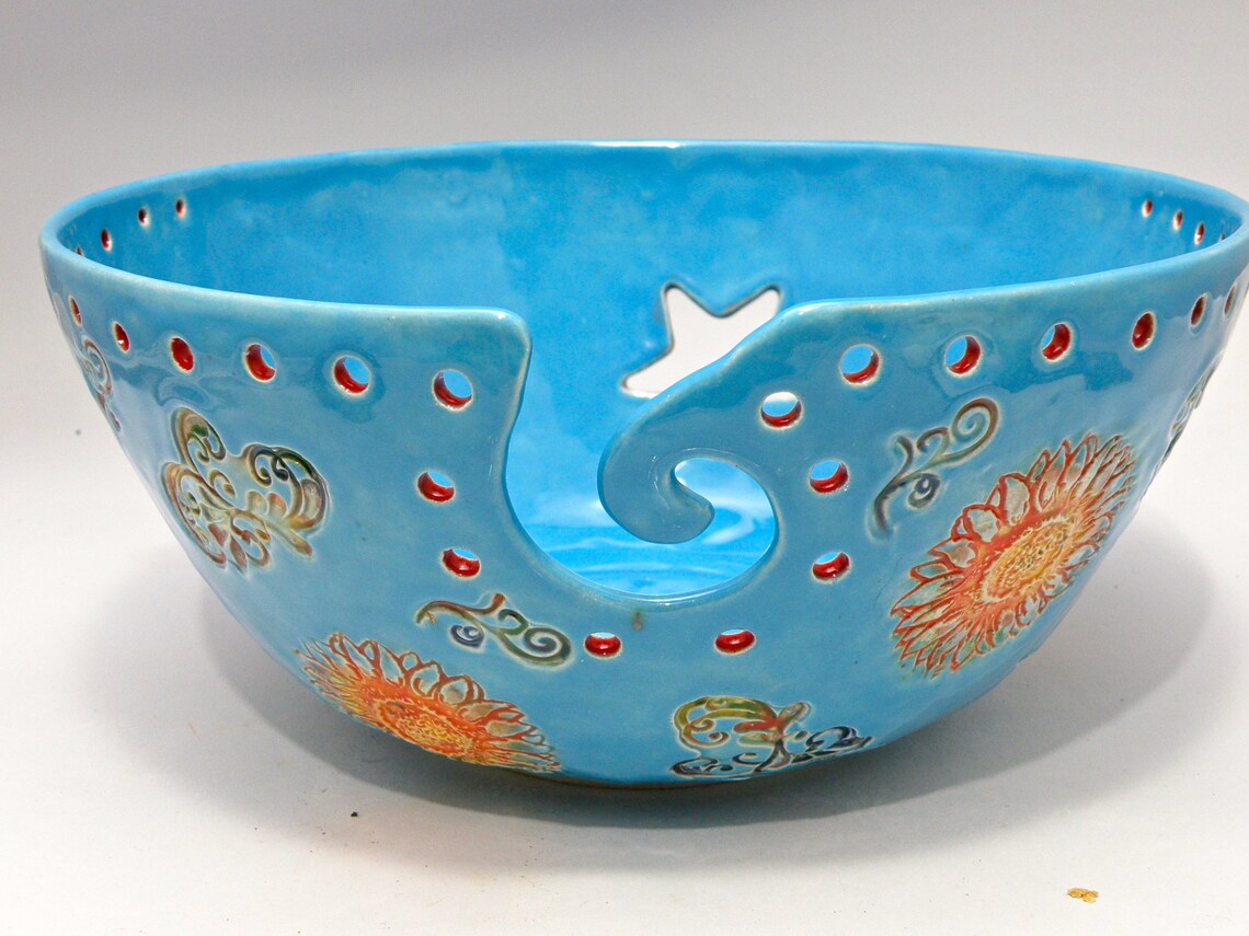 Extra large yarn bowl Jumbo Yarn Bowl with multiple holes Etsy