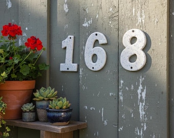 Ceramic House Numbers, Handmade Cornwall UK, Weatherproof Door Sign