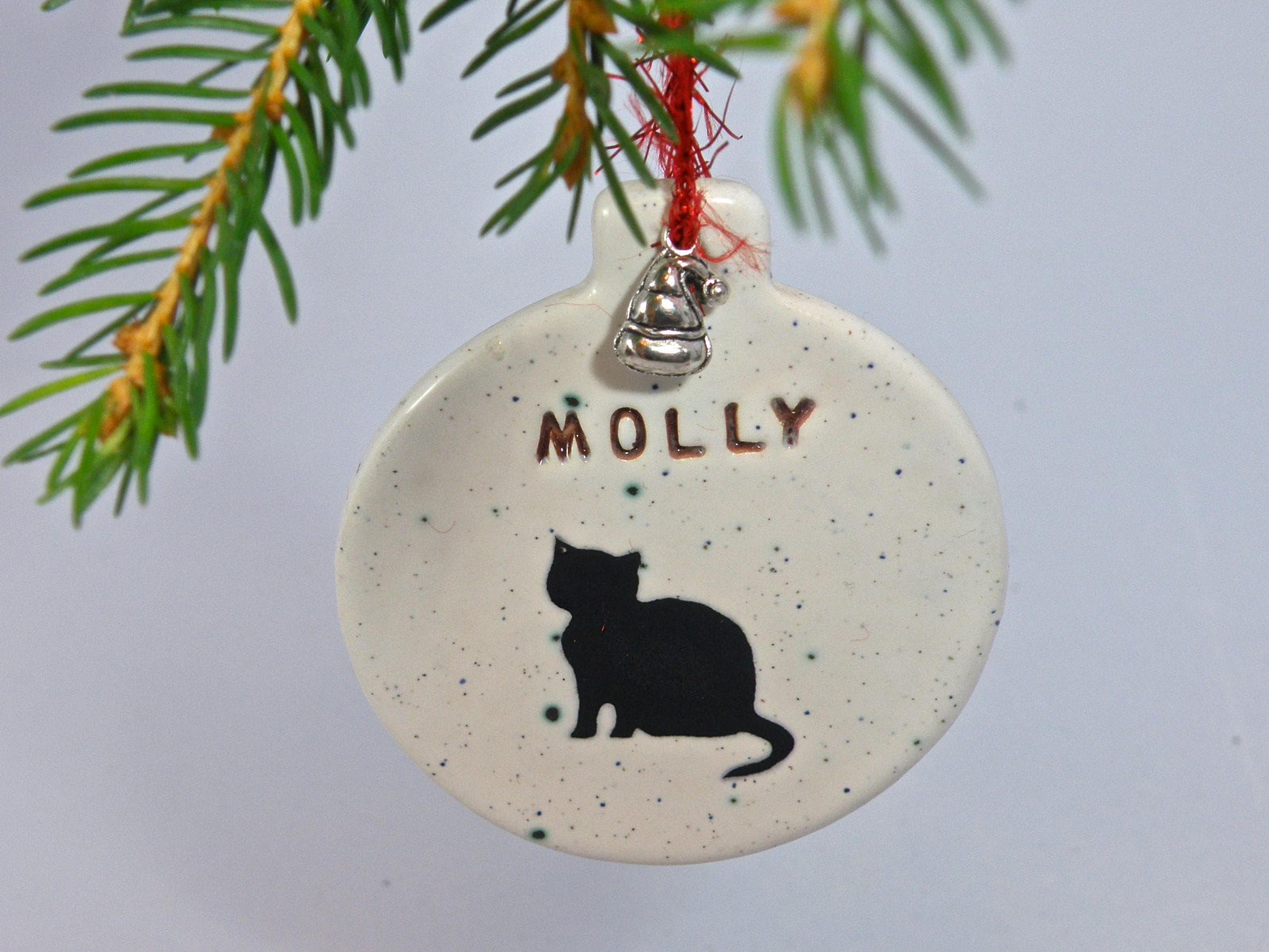 Personalized Cat Christmas ornament gift boxed pet name Etsy