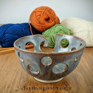 yarn bowl UK made large Crochet Bowl Knitter Bowl Ceramic Yarn Holder Crochet handmade in CORNWALL