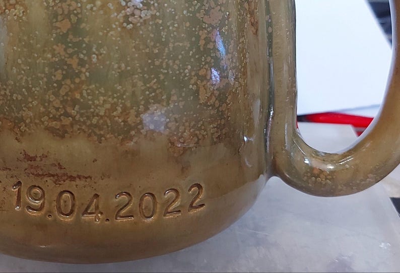 huge mug 28 oz tea mug XXL beer mug Personalised cup Stoneware food safe lead free Glaze handmade in UK image 9