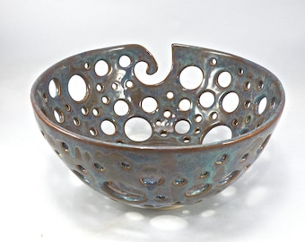 Extra Large Yarn bowl jumbo yarn bowl gift for her with multiple holes design extra large yarn bowl Knitting Bowl Crochet STONEWARE