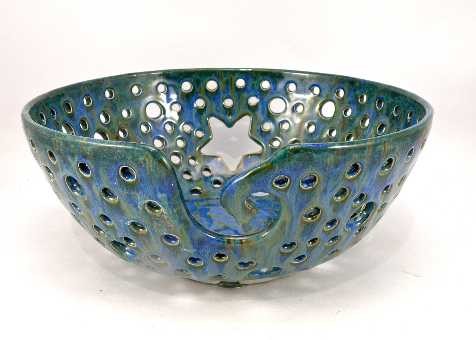 Huge Yarn Bowl With Multiple Holes Design Extra Large Yarn Etsy