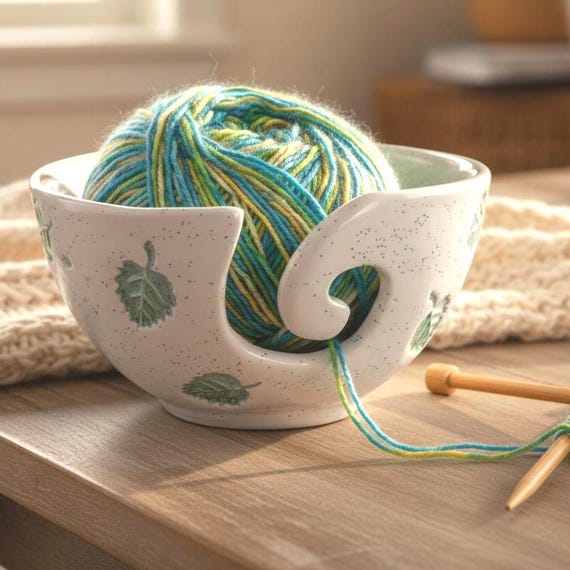 Personalized yarn bowl gift for mum Lead free Glaze Large Yarn bowl, Knitting yarn bowl  Handmade in UK Cornwall