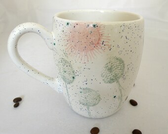 Dandelion Handmade Mug Tea mug coffee mug beer mug Food safe Lead free Glaze MADE TO ORDER